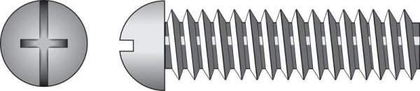 Hillman No. 6-32 X 1/2 in. L Combination Round Head Zinc-Plated Steel Machine Screws 100 pk