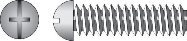 Hillman No. 6-32 X 1 in. L Combination Round Head Zinc-Plated Steel Machine Screws 100 pk
