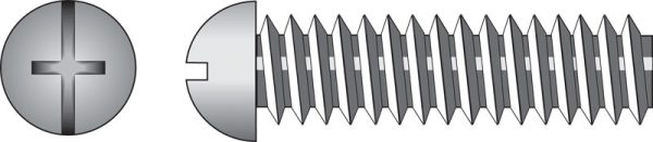 Hillman No. 10-24 X 1-1/4 in. L Combination Round Head Zinc-Plated Steel Machine Screws 100 pk