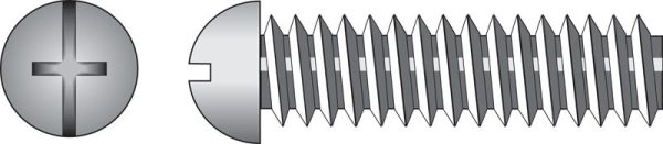 Hillman No. 10-24 X 1-1/2 in. L Combination Round Head Zinc-Plated Steel Machine Screws 100 pk