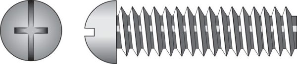 Hillman No. 10-24 X 2 in. L Combination Round Head Zinc-Plated Steel Machine Screws 100 pk