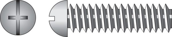 Hillman No. 1/4-20 X 1-1/4 in. L Combination Round Head Zinc-Plated Steel Machine Screws 100 pk