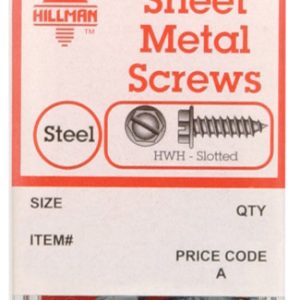 Hillman No. 8 X 1/2 in. L Slotted Hex Washer Head Sheet Metal Screws 100 pk