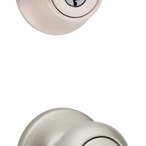 Kwikset Cove Brushed Entry Lock and Single Cylinder Deadbolt 1-3/4 in.