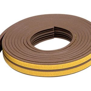 M-D Brown Rubber Weather Stripping Tape For Doors and Windows 17 ft. L X 3/8 in.