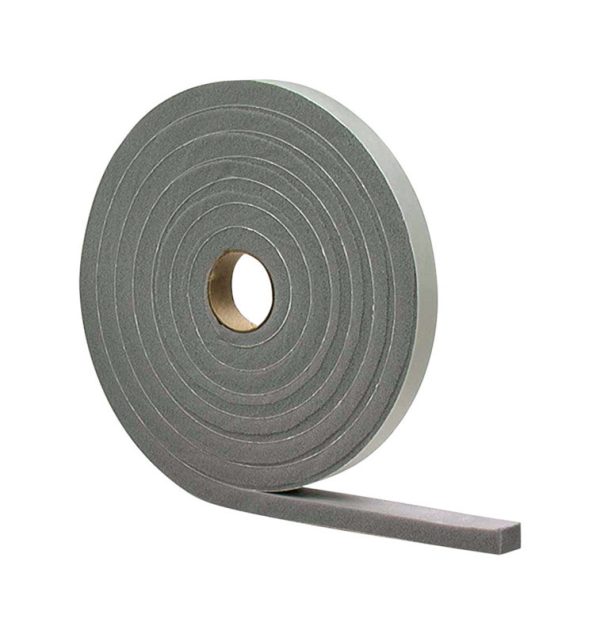 M-D Gray Vinyl and Foam Weather Stripping Tape For Doors 17 ft. L X 1/8 in.