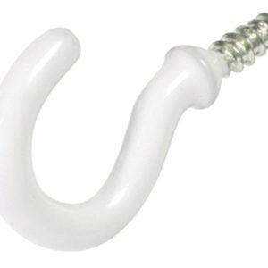 Hillman Small Vinyl Coated White Steel 7/8 in. L Hook 1 lb 6 pk