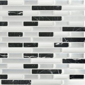 Peel and Impress 9.3 in. W X 11 in. L Multiple Finish (Mosaic) Vinyl Adhesive Wall Tile 4 pc