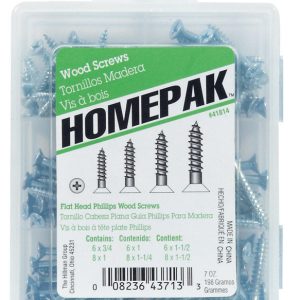 Hillman Homepak Assorted X Various in. L Phillips Zinc-Plated Wood Screw Assortment