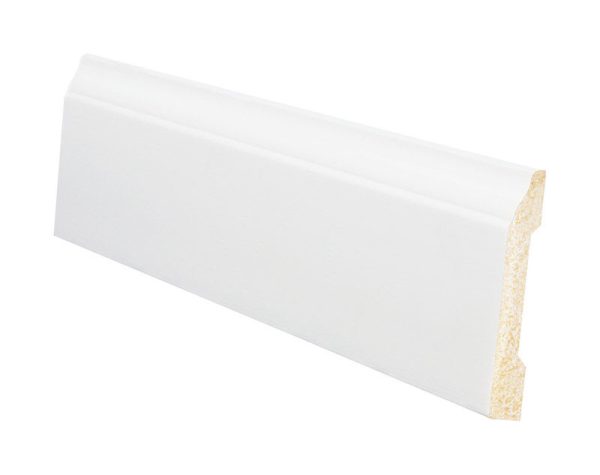 Inteplast Building Products 3/8 in. H X 8 ft. L Prefinished White Polystyrene Wall Base