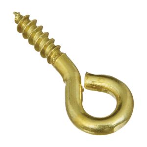 National Hardware 0.10 in. D X 15/16 in. L Polished Brass Screw Eye 15 lb. cap. 7 pk