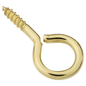 National Hardware 0.10 in. D X 1-3/16 in. L Polished Brass Screw Eye 10 lb. cap. 5 pk
