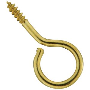National Hardware 0.08 in. D X 1-1/16 in. L Polished Brass Screw Eye 5 lb. cap. 6 pk