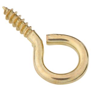 National Hardware 0.14 in. D X 1-3/8 in. L Polished Brass Screw Eye 20 lb. cap. 4 pk