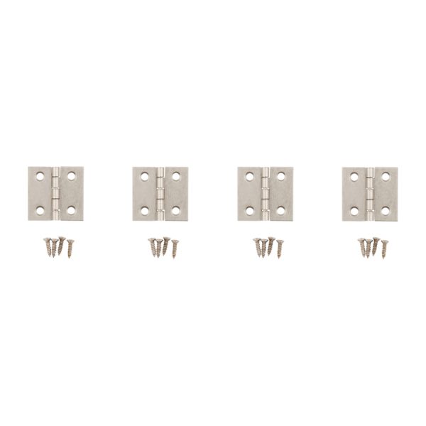 National Hardware 1 in. L Satin Nickel Door Hinge 4 pk