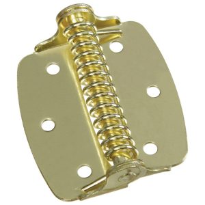 National Hardware 2 in. L Brass-Plated Self-Closing Spring Hinge 2 pk