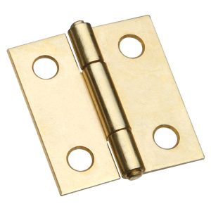 National Hardware 1-1/2 in. L Brass-Plated Door Hinge 2 pk