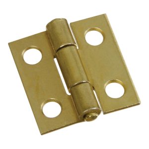 National Hardware 1 in. L Brass-Plated Door Hinge 1 pk