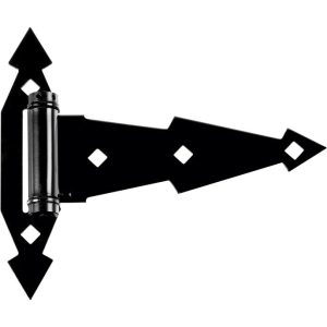 National Hardware 7 in. L Black Ornamental Spring T Hinge 2 pk