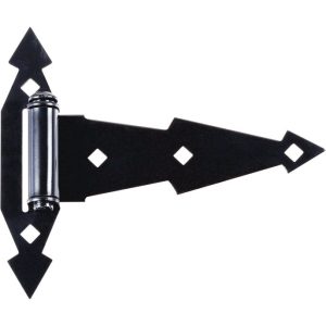 National Hardware 7 in. L Black Ornamental T Hinge 2 pk