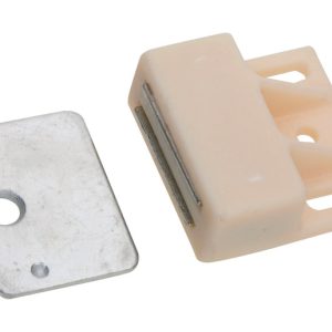 National Hardware 1-5/32 in. W X 1 in. L White Metal Magnetic Catch 1 pk