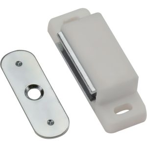 National Hardware 2-1/32 in. W X 2 in. L White Metal Magnetic Catch 1 pk