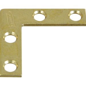 National Hardware 1.5 in. H X 0.38 in. W X 0.07 in. D Brass-Plated Steel Flat Corner Brace