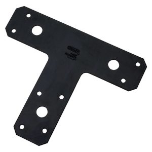 National Hardware 6 in. H X 5 in. W X 0.07 in. D Black Steel Flat Tee Plate