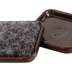 Shepherd Hardware Metal Caster Cups Brown Square 4 pk