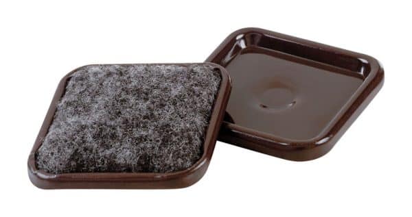Shepherd Hardware Metal Caster Cups Brown Square 4 pk