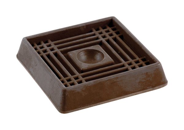 Shepherd Hardware Rubber Caster Cups Brown Square 4 pk