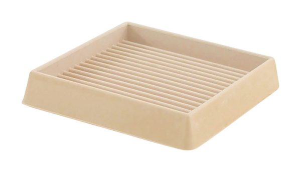 Shepherd Hardware Rubber Caster Cups Off-White Square 2 pk