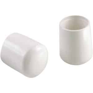Shepherd Hardware Vinyl Leg Tip White Round 4 pk