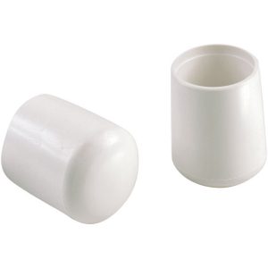 Shepherd Hardware Vinyl Leg Tip White Round 4 pk