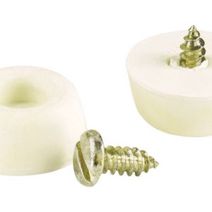 Shepherd Hardware Rubber Bumper Pads White Round 4 pk