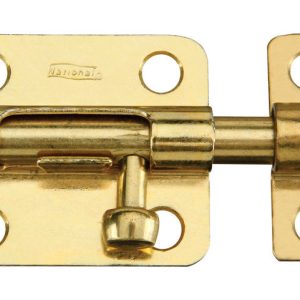 National Hardware 2-1/2 in. L Brass-Plated Steel Barrel Bolt 1 pk