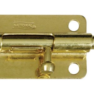 National Hardware 4 in. L Brass-Plated Steel Barrel Bolt 1 pk