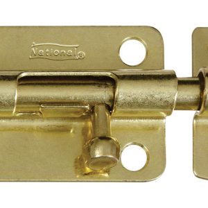 National Hardware 3 in. L Brass-Plated Steel Barrel Bolt 1 pk