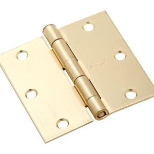 National Hardware 3-1/2 in. L Satin Brass Door Hinge 3 pk