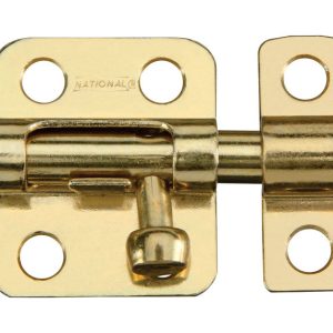 National Hardware Brass-Plated Gold Steel Window Bolt 2 in. L 1 pk
