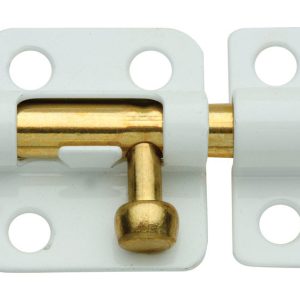 National Hardware Brass-Plated White Steel Window Bolt 2 in. L 1 pk