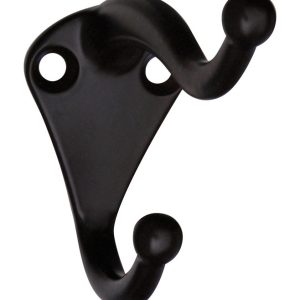 National Hardware 2.75 in. L Oil Rubbed Bronze Brown Zinc Coat/Hat Hook 35 lb. cap. 2 pk