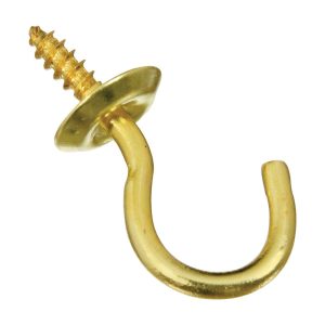 National Hardware Gold Solid Brass 1.14 in. L Cup Hook 10 lb 1 pk