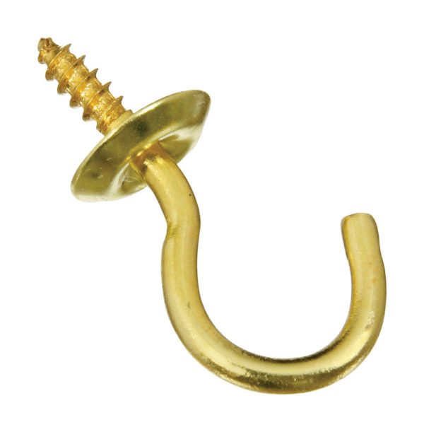 National Hardware Gold Solid Brass 1.14 in. L Cup Hook 10 lb 1 pk