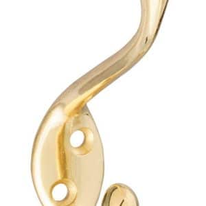 National Hardware 4.59 in. L Brass Gold Zinc Heavy Duty Garment Hook 35 lb. cap. 1 pk