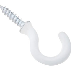 National Hardware Vinyl Coated White Steel 3/4 in. L Cup Hook 10 lb 5 pk