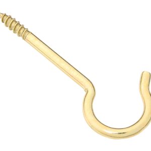 National Hardware Gold Solid Brass 3-3/8 in. L Ceiling Hook 25 lb 2 pk
