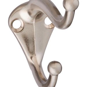 National Hardware 2.75 in. L Satin Nickel Silver Zinc Coat/Hat Hook 35 lb. cap. 1 pk