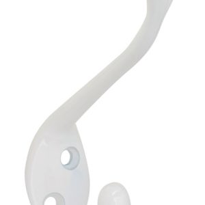 National Hardware White Zinc Heavy Duty Garment Hook 35 lb. cap. 1 pk