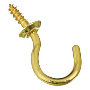 National Hardware Gold Solid Brass Cup Hook 10 lb 1 pk
